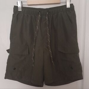 360 Surf Men's Olive Cargo Drawstring Shorts